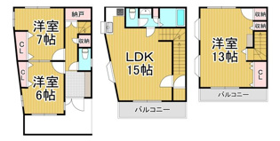 【間取り】 立花町4丁目戸建の間取り