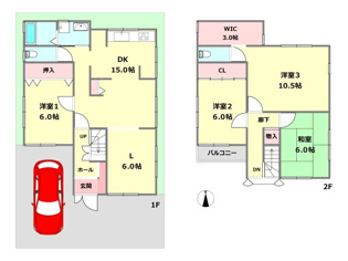 【間取り】 尼崎市武庫元町1丁目中古戸建の間取り