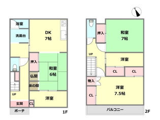 【間取り】 西宮市六軒町中古戸建の間取り