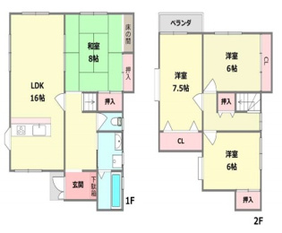 【間取り】 川辺郡猪名川町中古戸建の間取り