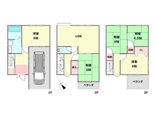 【間取り】 川西市一庫3丁目中古戸建の間取り