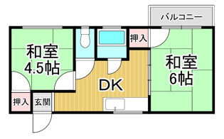 【間取り】 若草ハイツの間取り