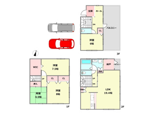 【間取り】 神戸市東灘区鴨子ヶ原2丁目中古戸建の間取り