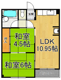 【間取り】 神園ニューハイムの間取り
