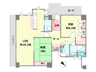 【間取り】 コート芦屋朝日ケ丘1号棟の間取り