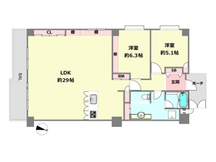 【間取り】 朝日プラザ芦屋山手1番館の間取り