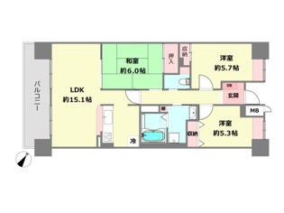 【間取り】 マリナージュ芦屋の間取り