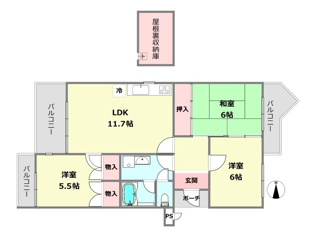 【間取り】 パレ武庫川プルミエール3号棟の間取り