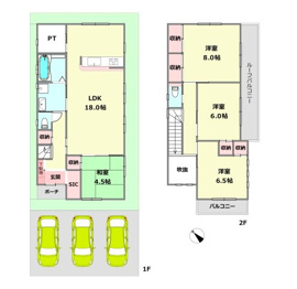 【間取り】 尼崎市戸ノ内町3丁目中古戸建の間取り