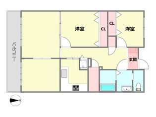 【間取り】 ローズハイツ芦屋の間取り