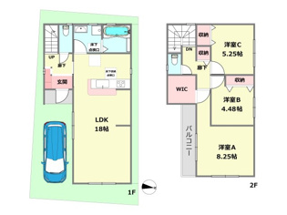 【間取り】 東向き区画の10号地