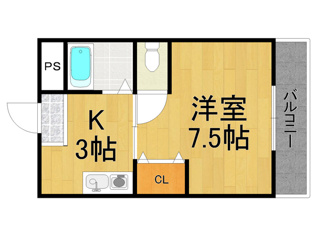 【間取り】 ハイム甲風園の間取り