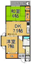 【間取り】 ヴィゴーラス宝塚の間取り