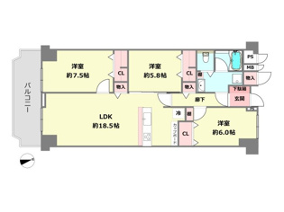 【間取り】 ローズハイツ夙川の間取り