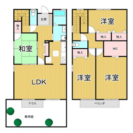 【間取り】 殿山タウンハウス(西側)の間取り