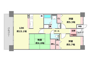 【間取り】 マリナージュ芦屋の間取り