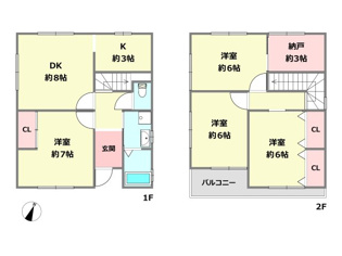 【間取り】 川西市萩原3丁目中古戸建の間取り
