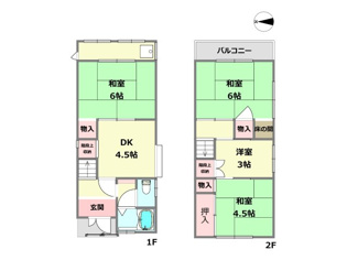 【間取り】 芦屋市南宮町中古テラスハウスの間取り
