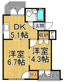 【間取り】 NBハイム西宮甲陽の間取り