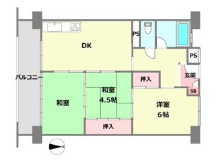 【間取り】 魚崎コーポの間取り