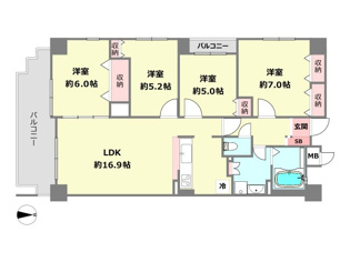 【間取り】 コム・ファーレ西宮北口の間取り
