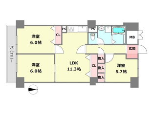 【間取り】 芦屋翠ヶ丘パークマンションの間取り