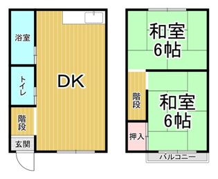 【間取り】 南武庫之荘4丁目テラスハウスの間取り