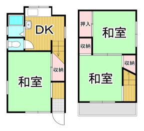 【間取り】 武庫之荘2丁目貸家の間取り