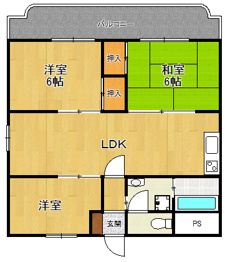 【間取り】 パインハイツ武庫之荘の間取り