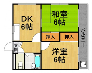 【間取り】 福山ハイツの間取り