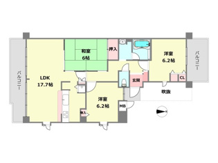 【間取り】 ラ・ビスタ宝塚サウステラス2番館の間取り