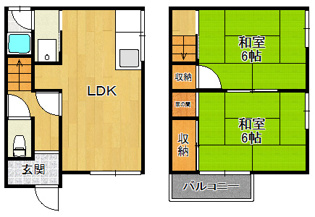 【間取り】 伊丹市南野北戸建の間取り