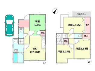 【間取り】 宝塚市売布3丁目中古戸建の間取り
