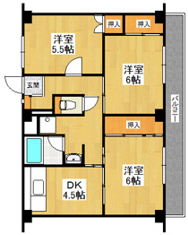 【間取り】 ビレッジハウス山本2号棟の間取り