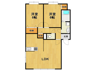 【間取り】 カーサアゼリアBの間取り