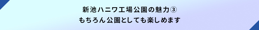 <新池ハニワ工場公園の魅力③もちろん公園としても楽しめます>