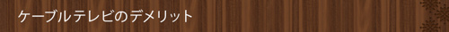 ケーブルテレビのデメリット
