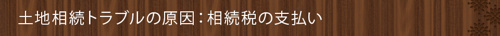 <土地相続トラブルの原因:相続税の支払い>
