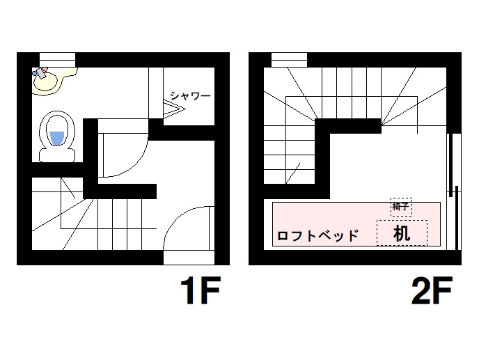 奈良女子大学の寮(学生寮S棟)の間取り