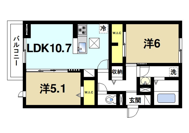 テラス・オルキデ宝来の間取り図1