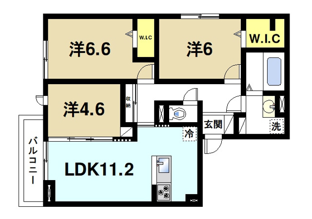 テラス・オルキデ宝来の間取り図2