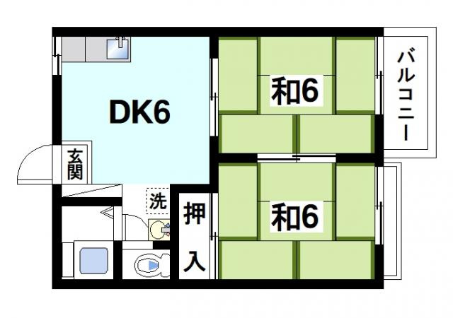 生駒ビューハイツの間取り図2