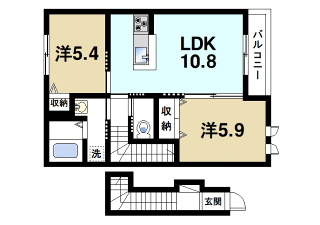 RISE東生駒の間取り図2