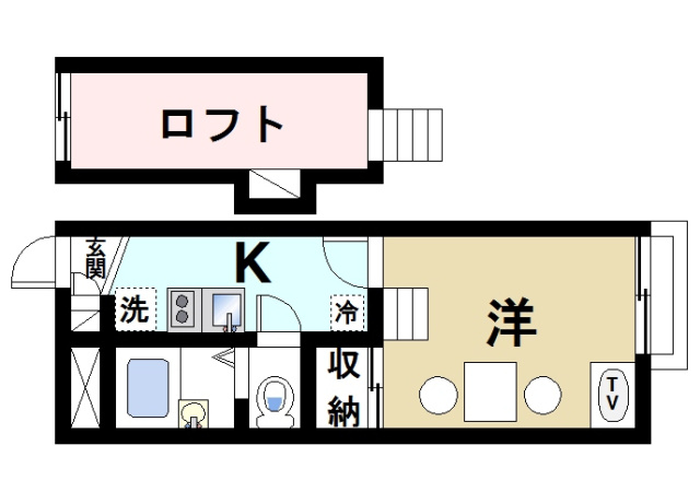 レオパレスナップロイヤルの間取り図1