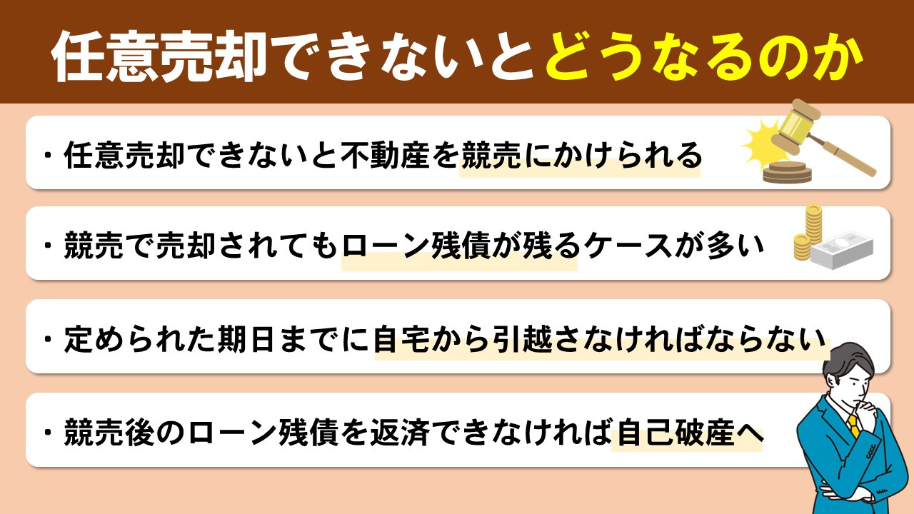 不動産を任意売却できないとどうなるのかについてご紹介