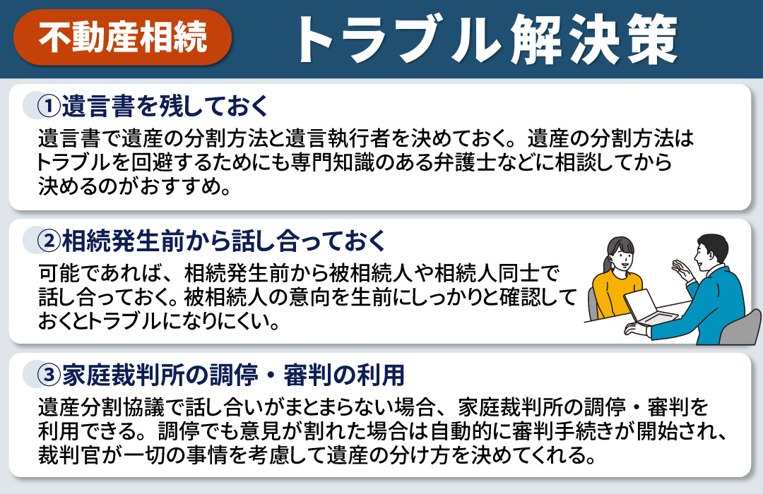不動産の相続における遺産分割協議でのトラブル解決策