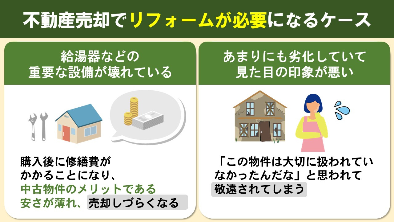 不動産売却でリフォームが必要になるケースとは