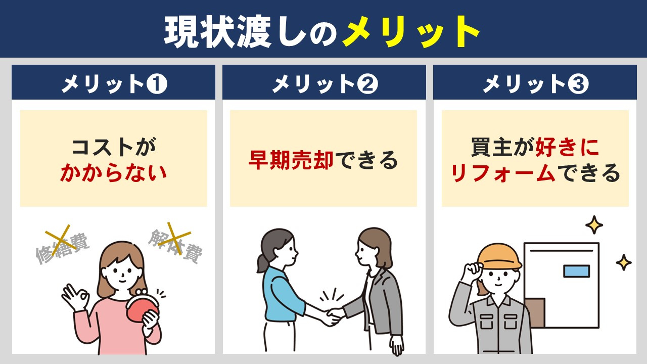 不動産売却における「現状渡し」の3大メリット