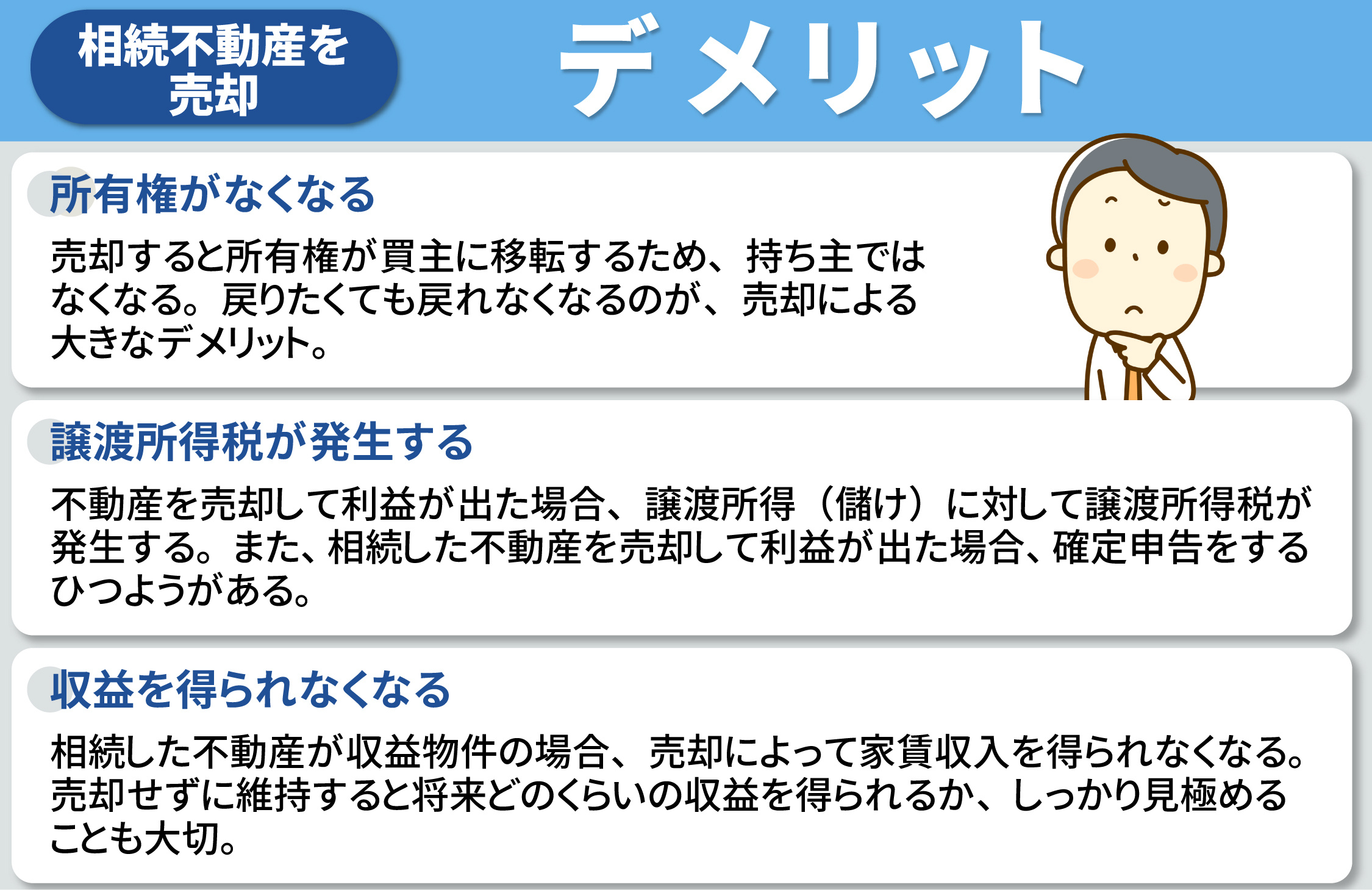 相続した不動産を売却するデメリット