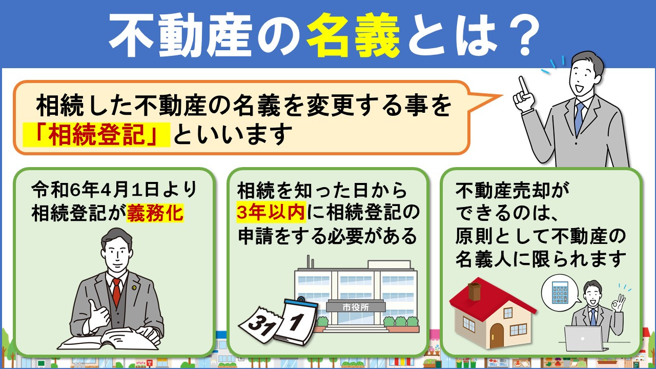 相続後の不動産売却における注意点1:不動産の名義